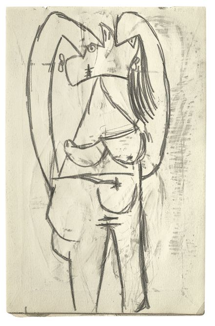 Study for Bust of a Woman with Arms Crossed Behind her Head. Royan Sketchbook (Sketchbook 202)